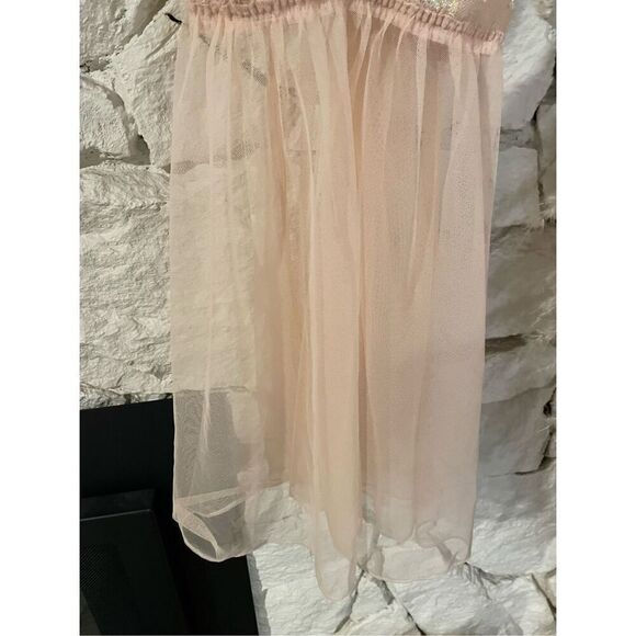 Victoria's Secret Womens Blush Pink Iridescent Chantilly Lace Babydoll Small - Picture 5 of 6